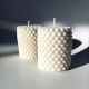 Handcrafted Soy Wax Pearl Pillar Candle Set of 2